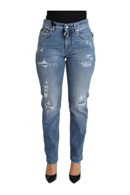 High Waist Skinny Tattered Jeans