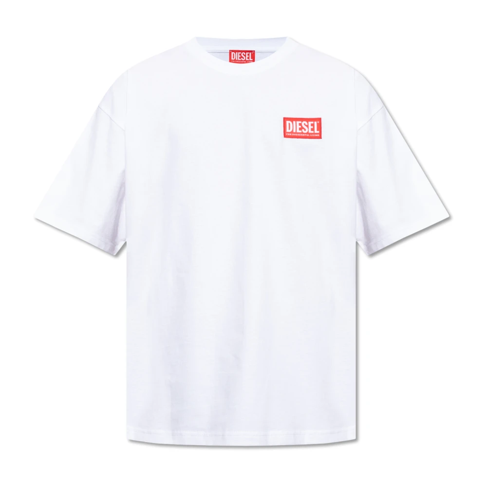 Diesel T-shirt with logo patch White Heren