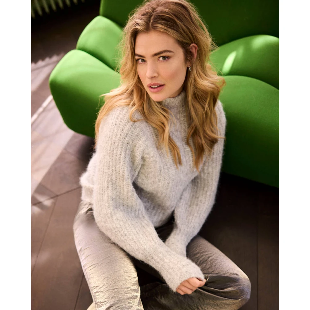 Tramontana Hoge Hals Jumper Pullover Gray Dames