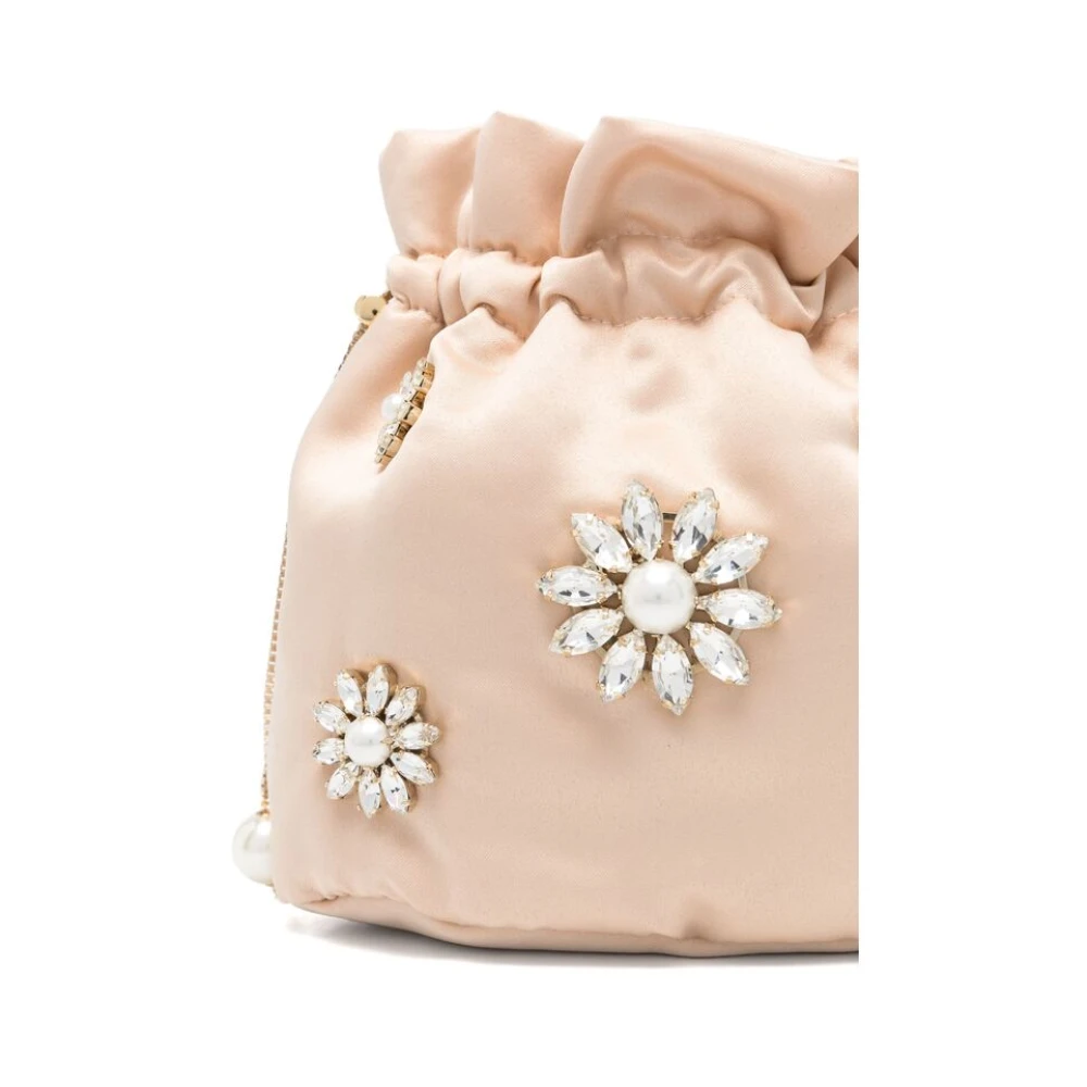 Rosantica Roze Bloemen Trekkoord Schoudertas Beige Dames
