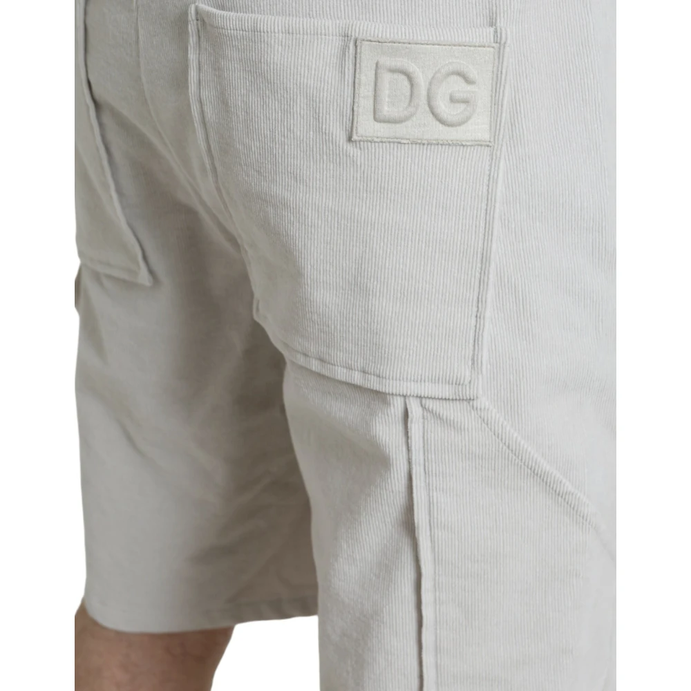 Dolce & Gabbana Beige Katoenen Corduroy Bermuda Shorts Beige Heren