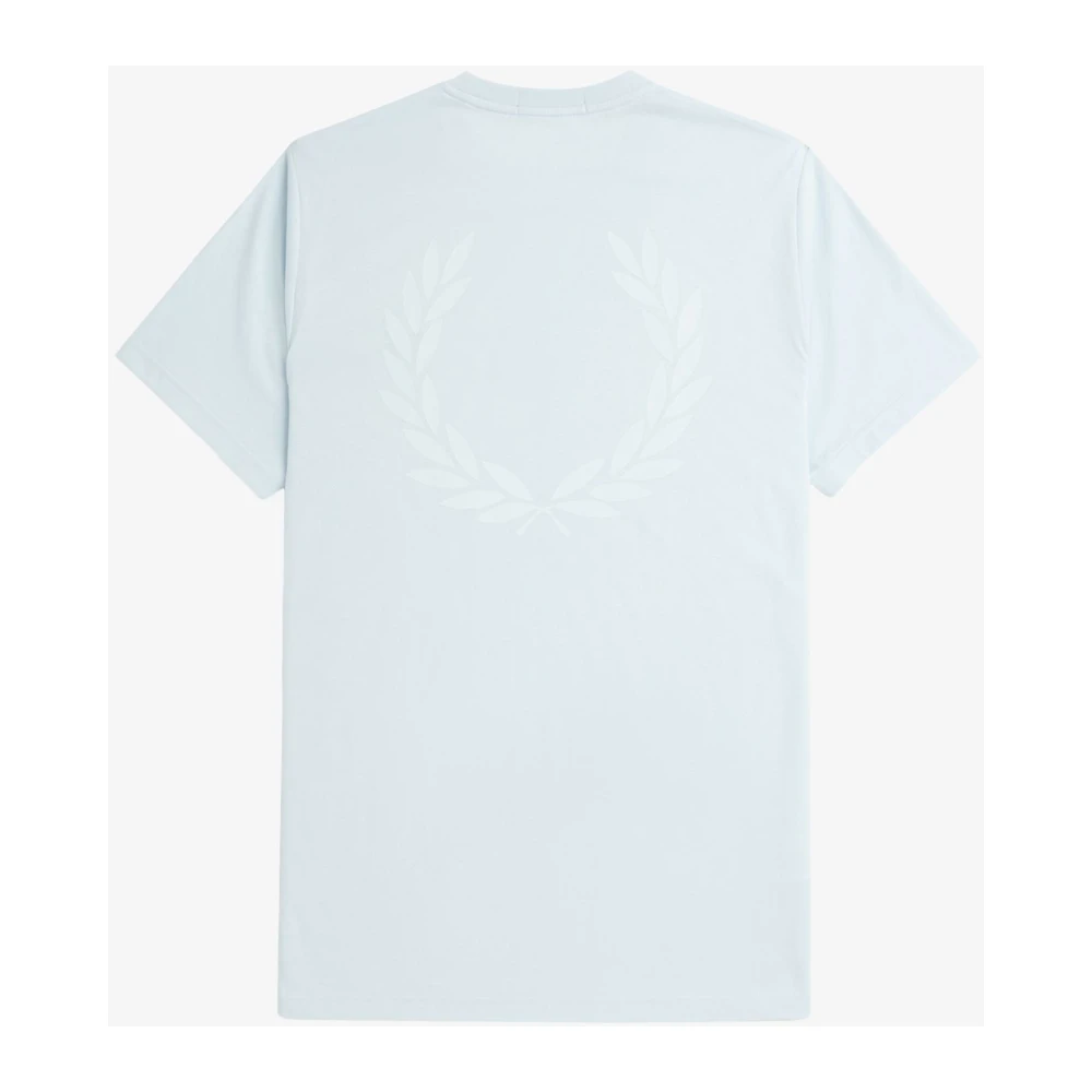 Fred Perry Katoenen Logo T-Shirt Laurierkroon Print Blue Heren
