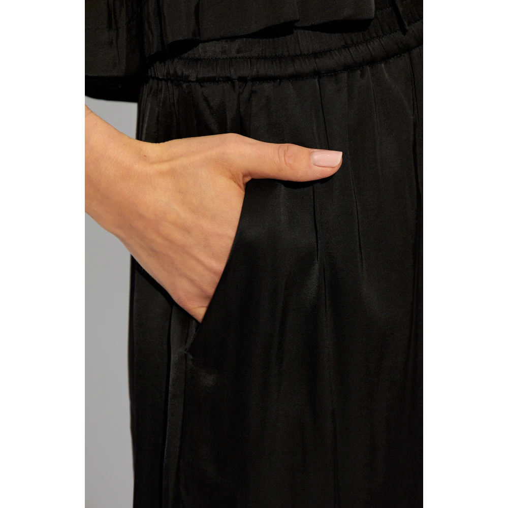 Munthe Satijnen broek Black Dames