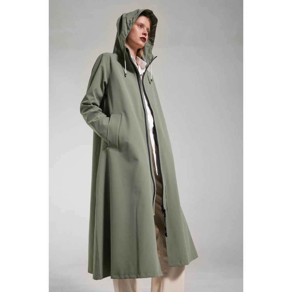 Stutterheim Lichtgewicht Matte Rits Regenjas Green Dames