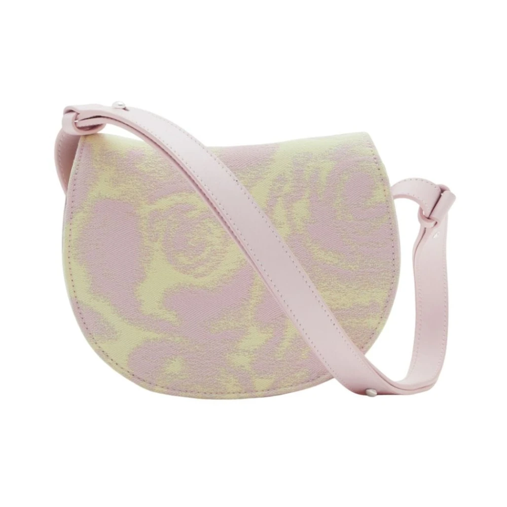 Burberry Roze Wolmix Leren Crossbody Tas Multicolor Dames