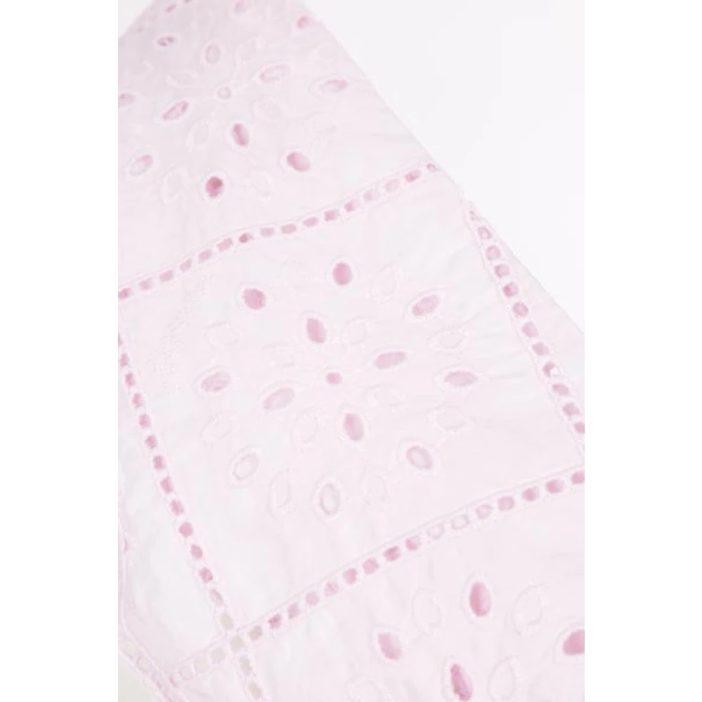 Ganni Organische Katoenen Crop Top in Roze Pink Dames