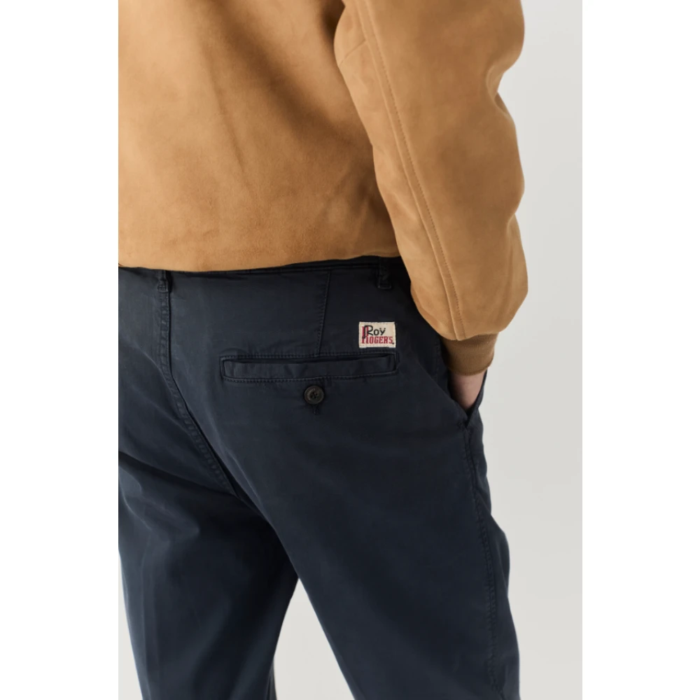 Roy Roger's Katoenen Gewassen Broek Blue Heren