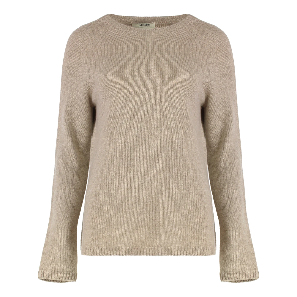 Max Mara Beige Round-Neck Knitwear, Female, L, Georg Jumper