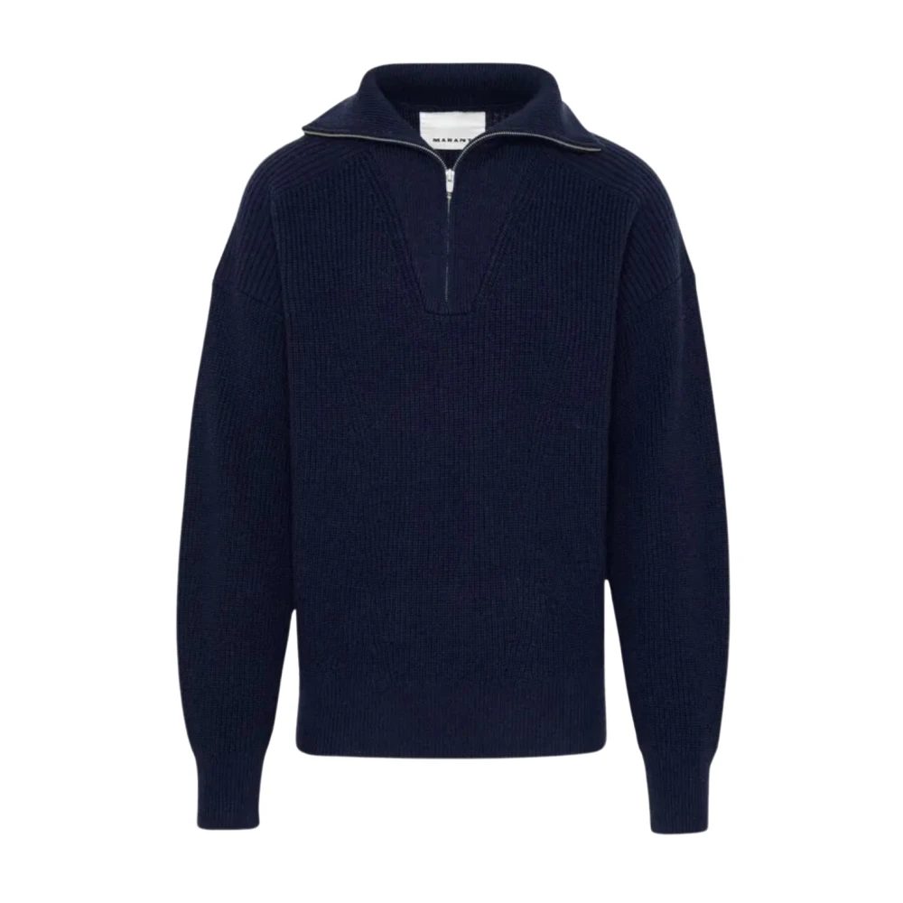 Isabel marant Midnight Gebreide Quarter-Zip Sweater Blue Heren