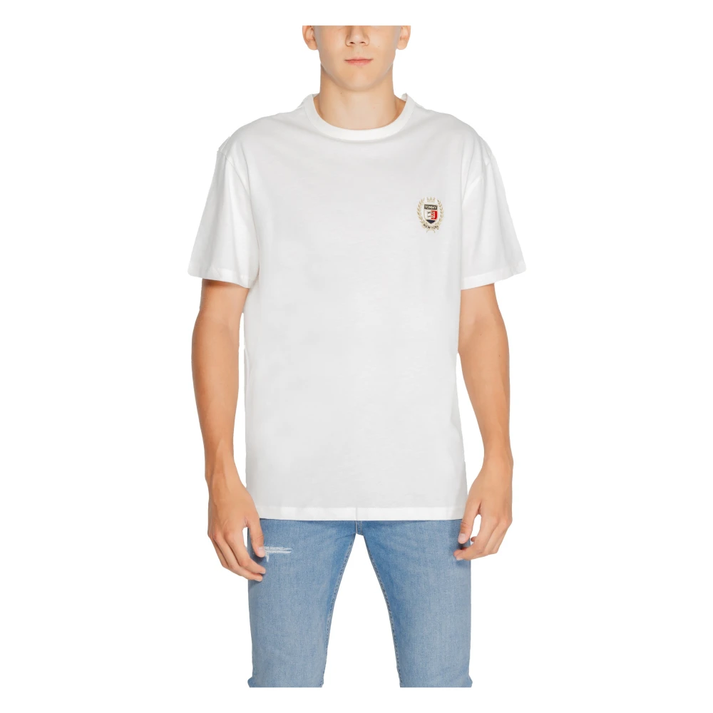 Tommy Hilfiger Witte Ronde Hals T-shirt Mannen Herfst Winter White Heren