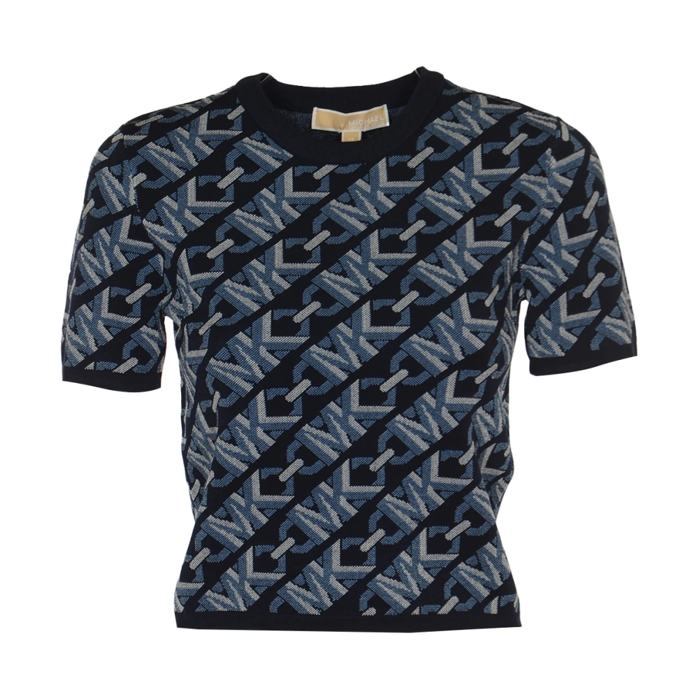 Michael Kors Women's Blue Dot Empire Logo Crewneck