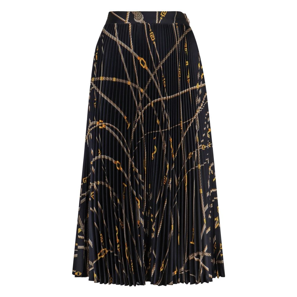 Versace Nautische Geplooide Midi Rok Blue Dames