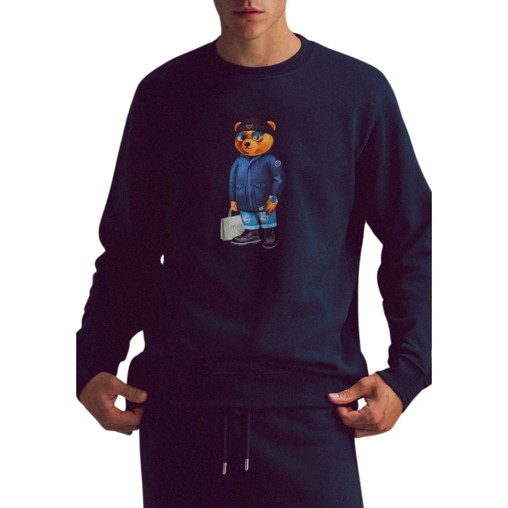 Baron Filou Imperial Blue Pullover Fw24 Blue Heren