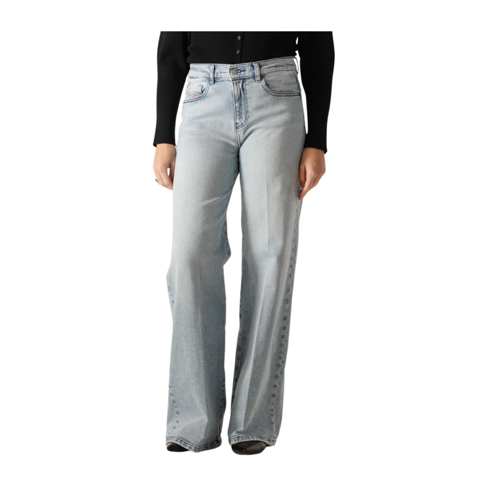 Diesel Vrouw Blauw Jeans Dames, W30 L30, Katoen, 1978 D-Akemi Wide Jeans