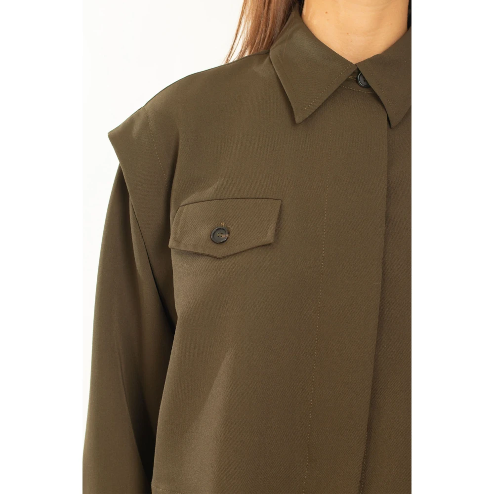 pinko Tech Viscose Shirt in Fioriera Stijl Green Dames