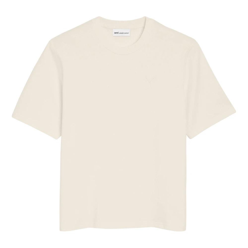 Ami Paris Men's Beige Big Adc Embossed T-Shirt