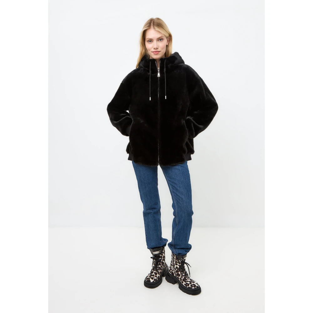 Cesare Gaspari Faux Fur & Shearling Jackets Black Dames