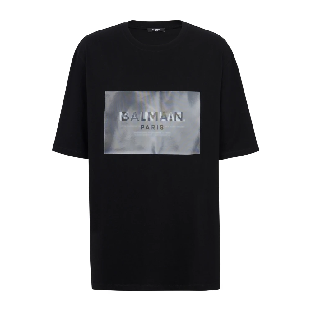 Balmain Main Lab hologram T-shirt Black Heren