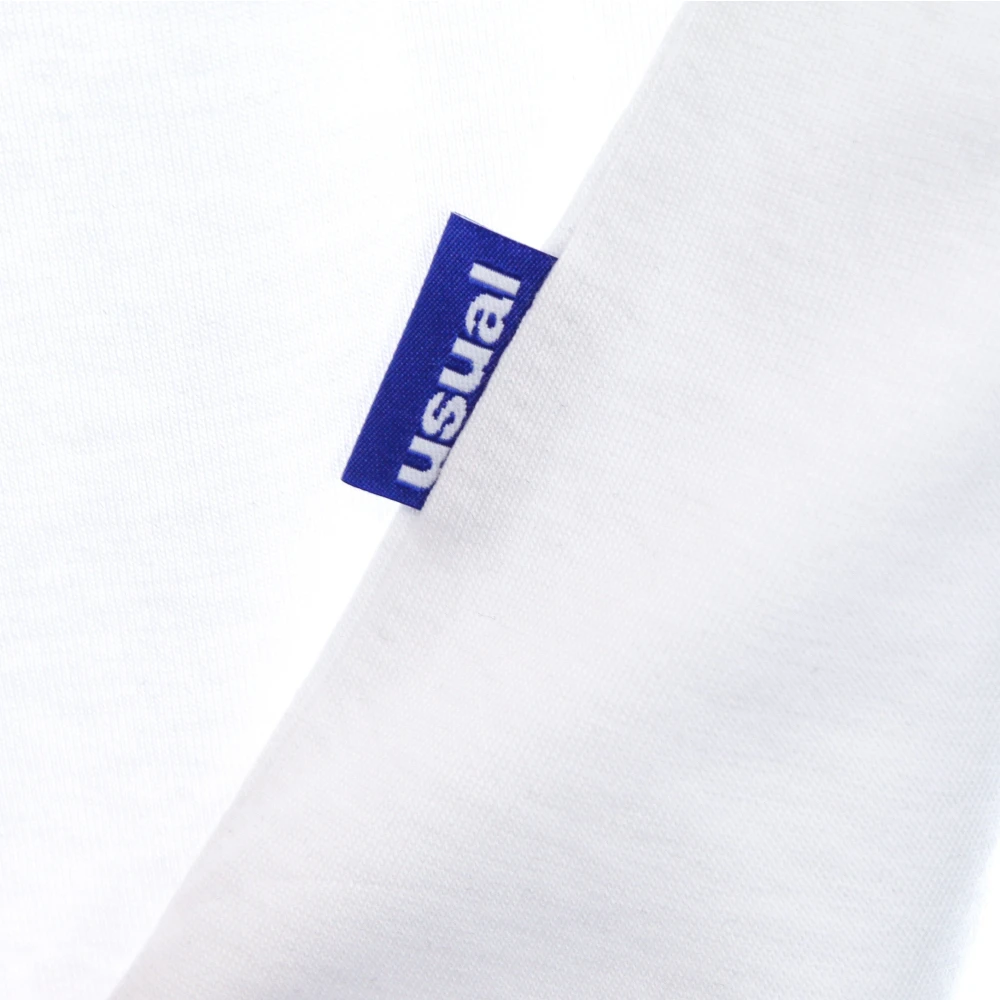 Usual Witte Heren Tee met Logo Print White Heren