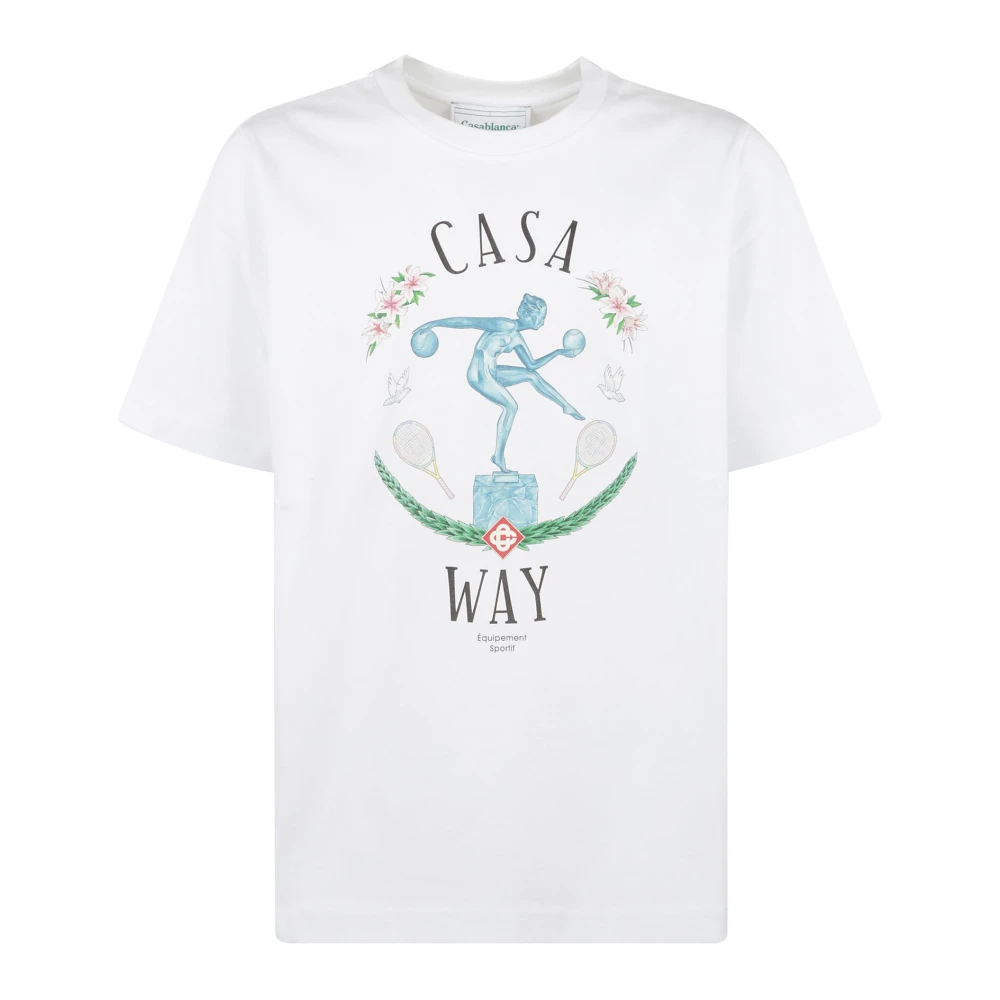 Casablanca Marmerprint T-shirt White Heren