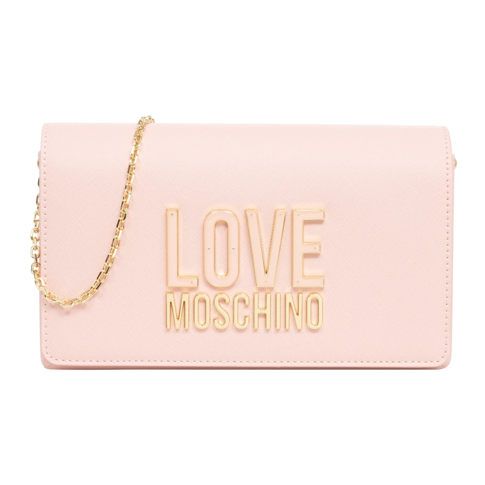 Love Moschino Jelly Logo Crossbody bag Pink, Dam