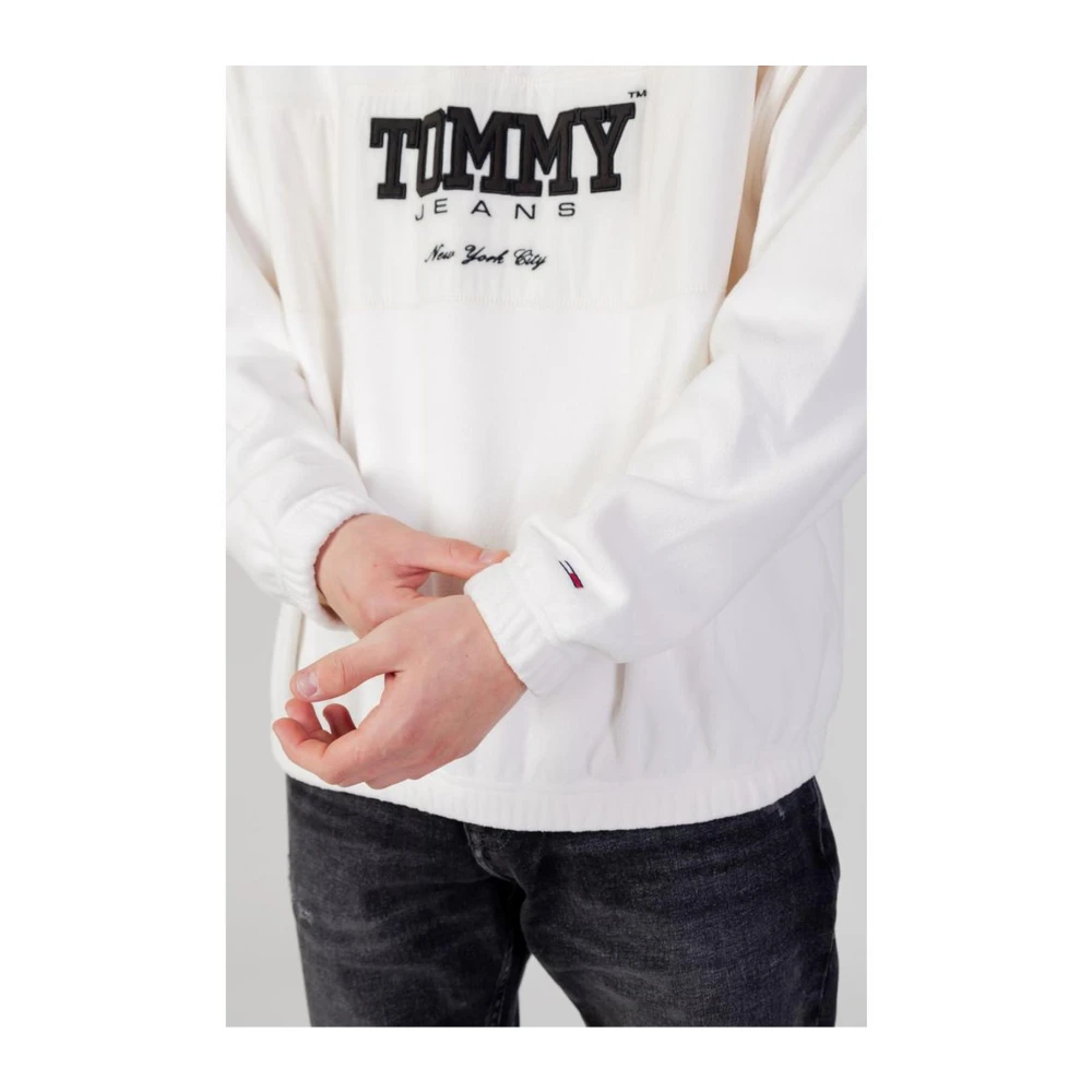 Tommy Jeans Polyester Hoodless Sweatshirt Collection White Heren
