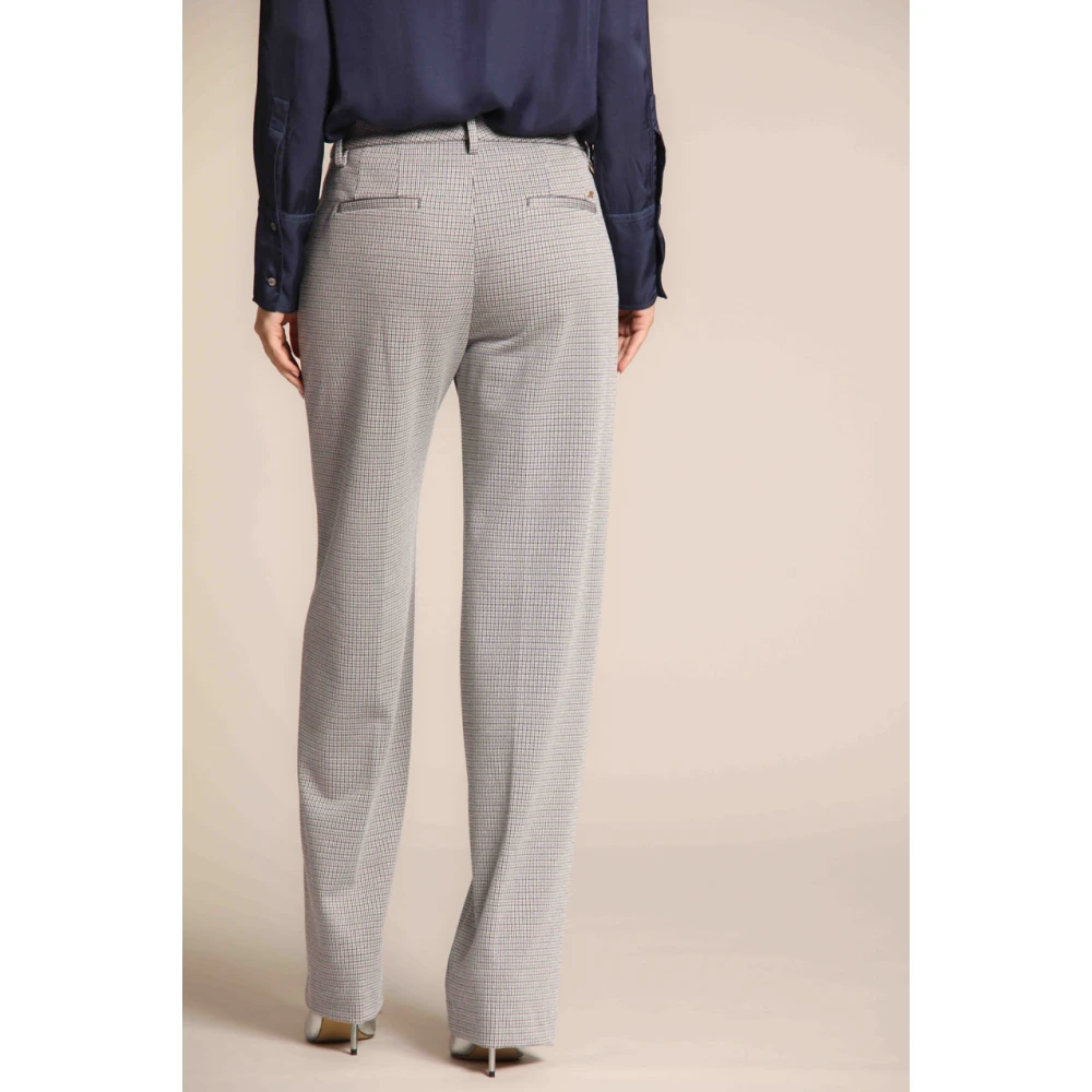 Mason's Navy Blauwe Lurex Chino Broek Gray Dames