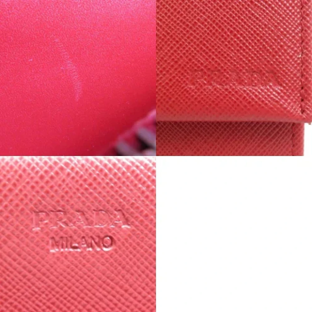 Prada Vintage Pre-owned Leather wallets Red Dames