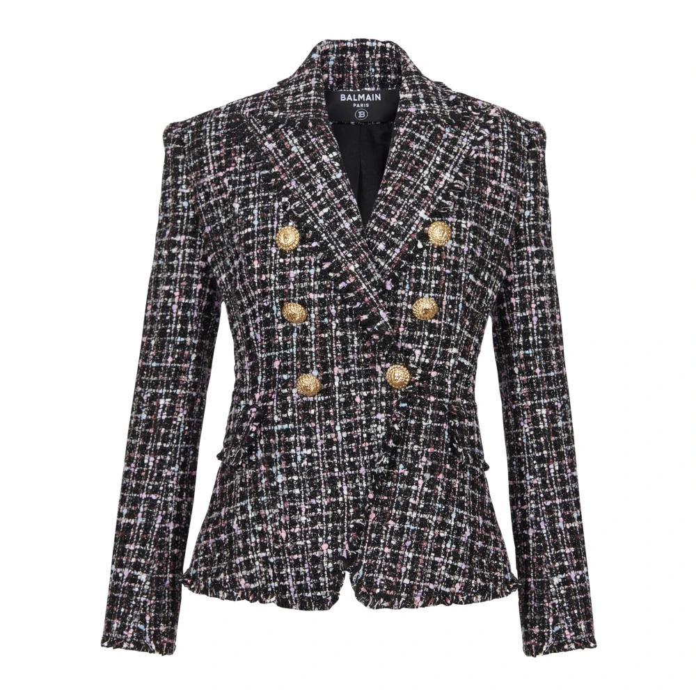 Balmain Chique Tweed Buitenkleding Jas Multicolor Dames
