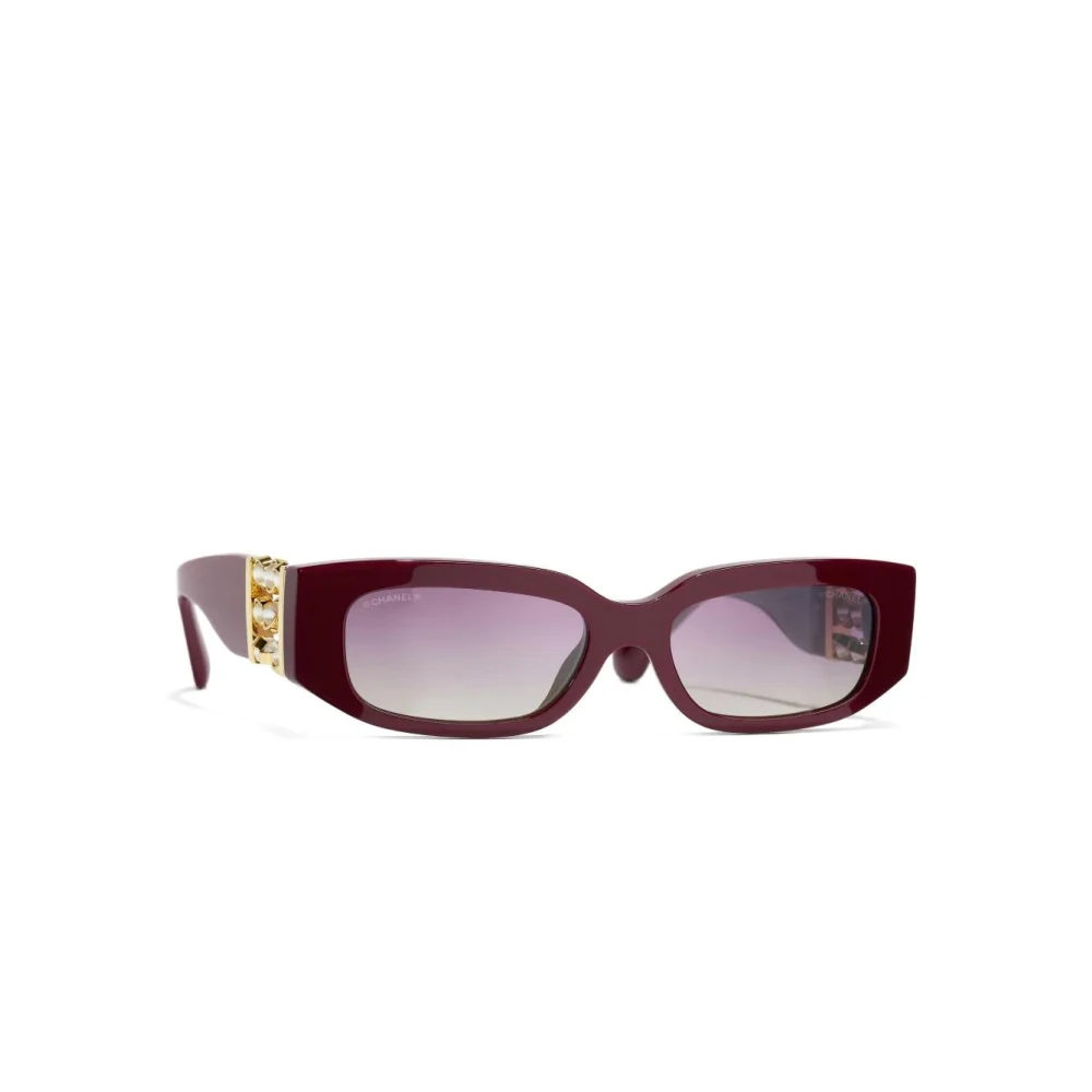 Chanel Women's Red Oval Sunglasses