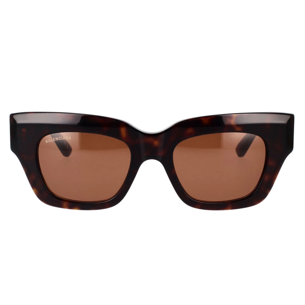 Balenciaga Fyrkantiga solglasögon med vintage-inspirerad signatur Brown, Dam