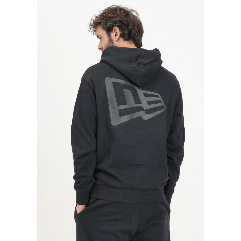new era Zwarte Hoodie Flag Oversized Sweater Black Heren
