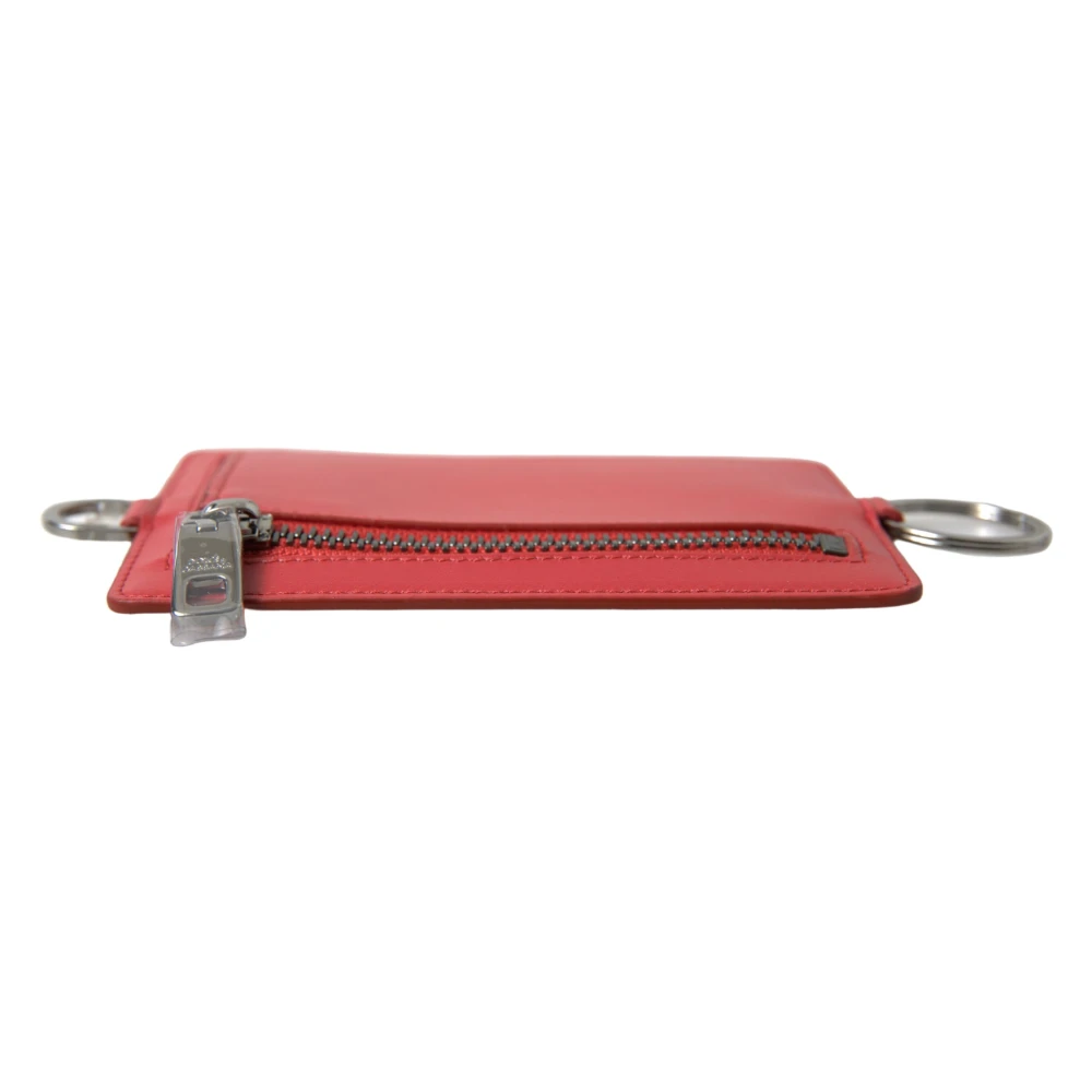Dolce & Gabbana Rood leren keycord kaarthouder Red Unisex