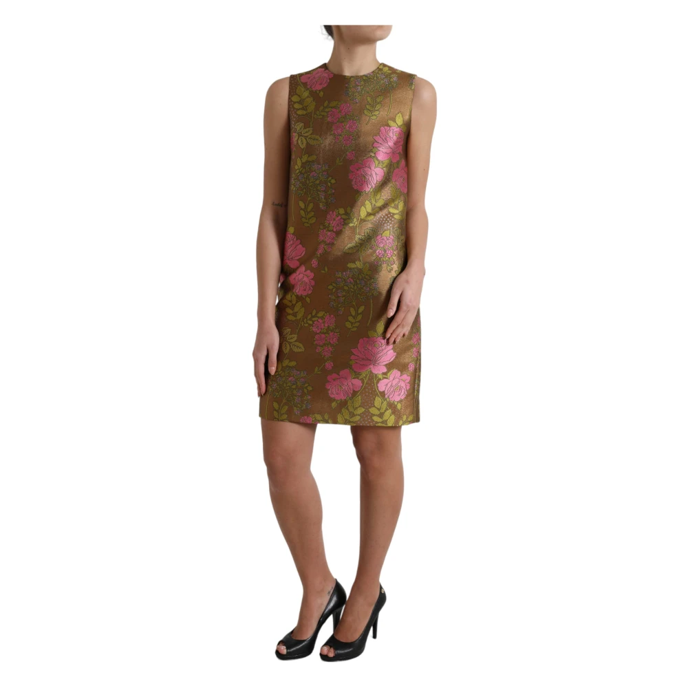 Dolce & Gabbana Bloemig Mouwloos Shift Mini Jurk Multicolor Dames