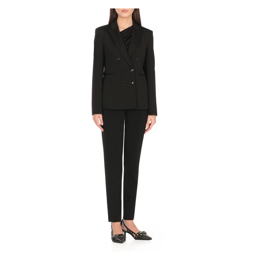 pinko Zwarte double-breasted blazer voor vrouwen Black Dames