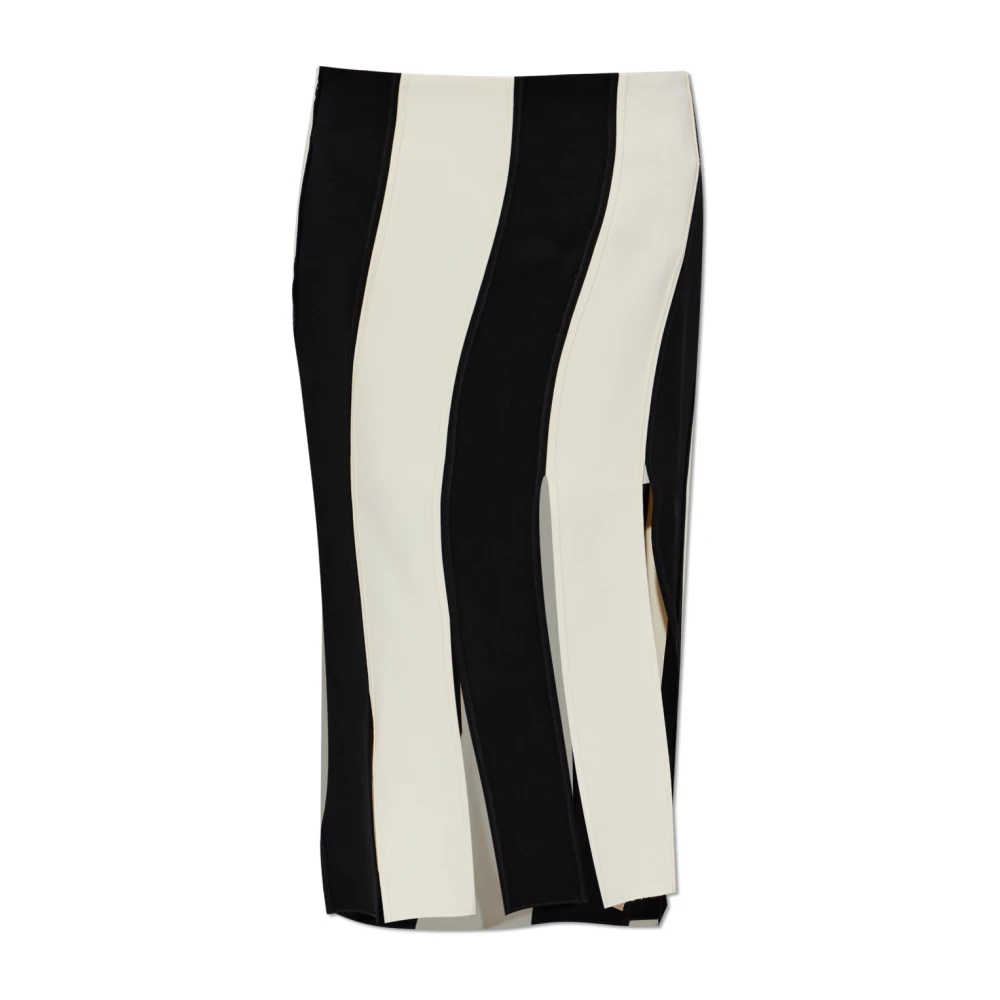 Entire Studios Damen Schwarz Gestreifter Rock