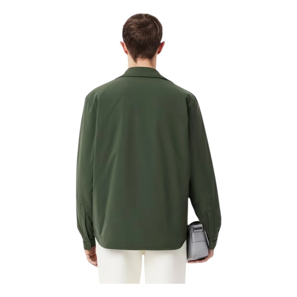 Lacoste Gewatteerd Waterafstotend Overshirt Groen Green Heren