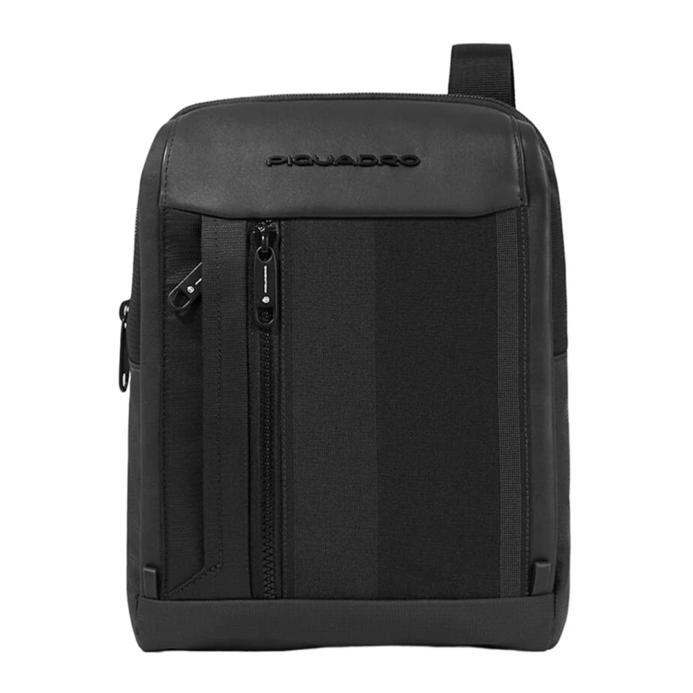 Piquadro Zwarte Leren Tas Stijlvol Model Black Heren