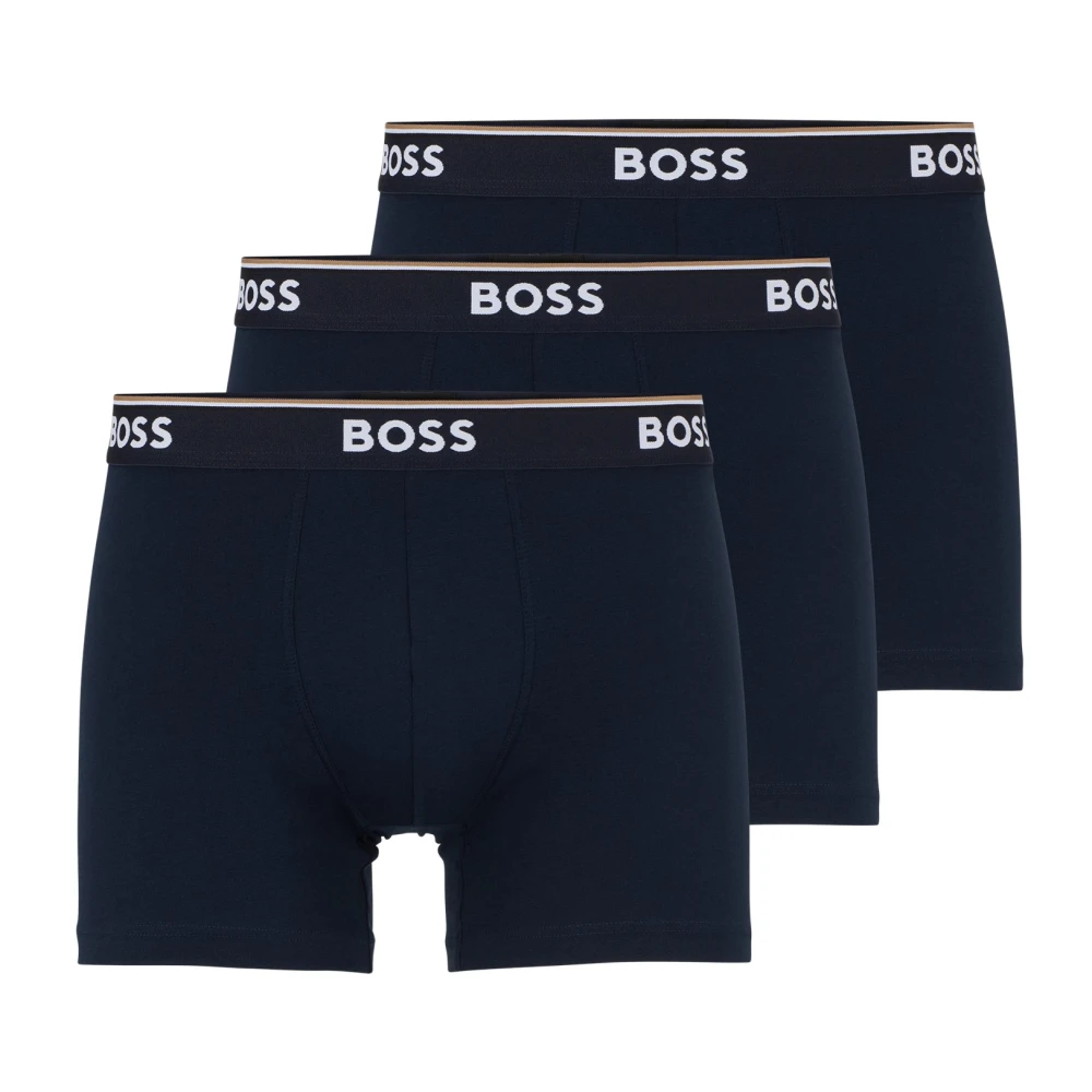 Boss Herr Blå Underkläder M, Bomull, Stretchbomull Boxer Briefs 3-Pack