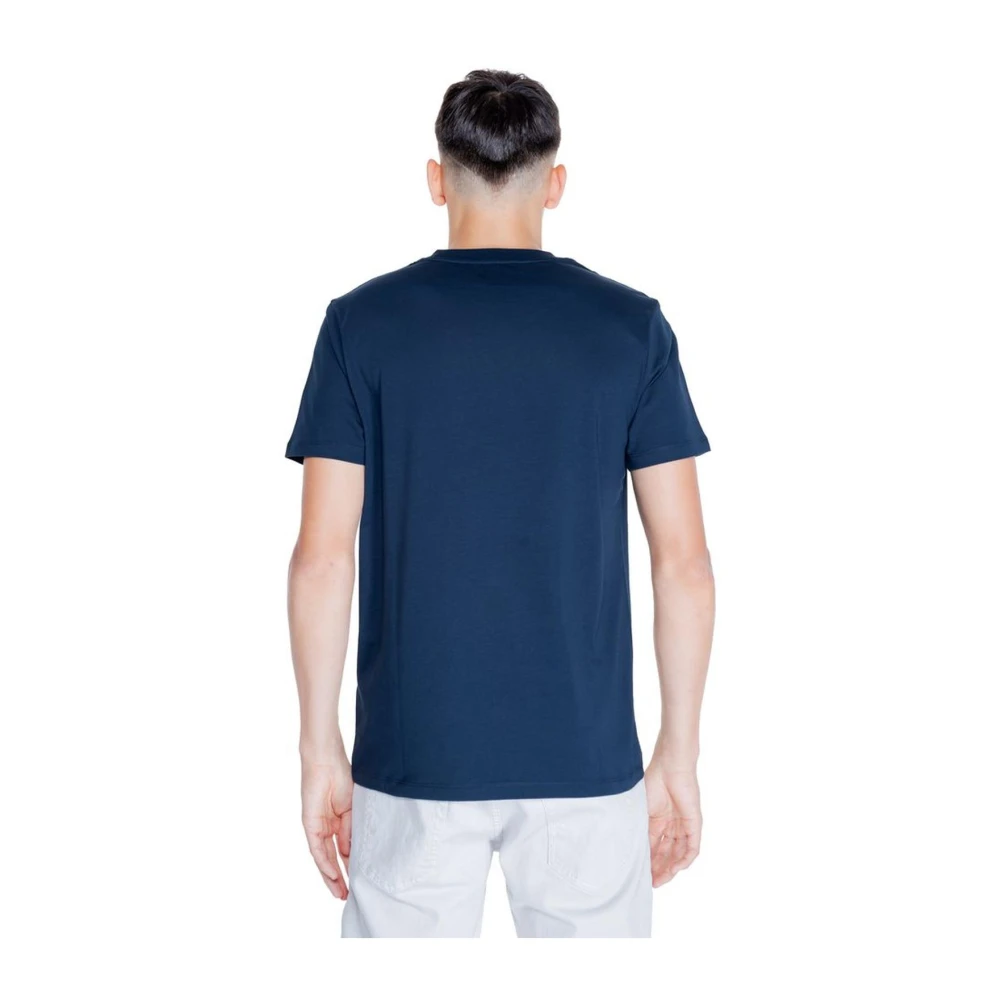 Peuterey Blauw Katoenen Crew Neck T-Shirt Blue Heren