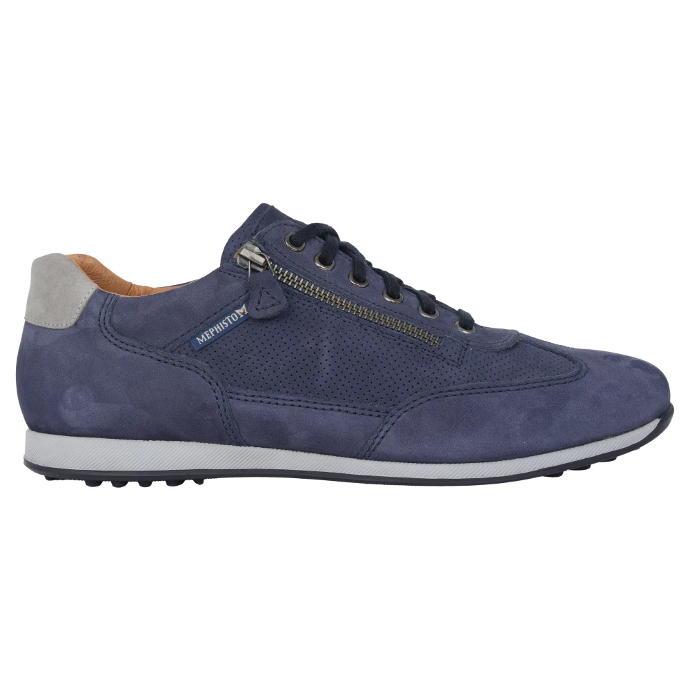 Mephisto Blauwe leren herensneaker Heren Schoenen