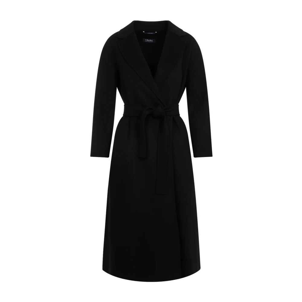 Max Mara Zwarte Wollen Ceintuurjas Black Dames