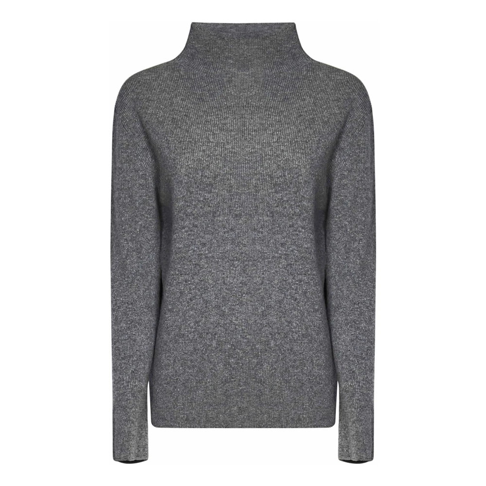 Malo Grijze Melange Wol Kasjmier Turtleneck Sweater Gray Dames