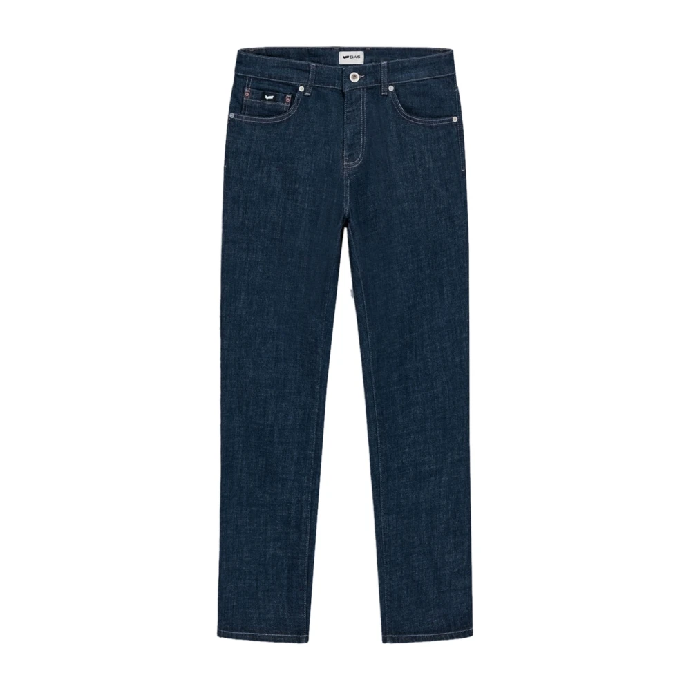 GAS Indigo Denim Jeans Must-Have Slim Fit Blue Heren