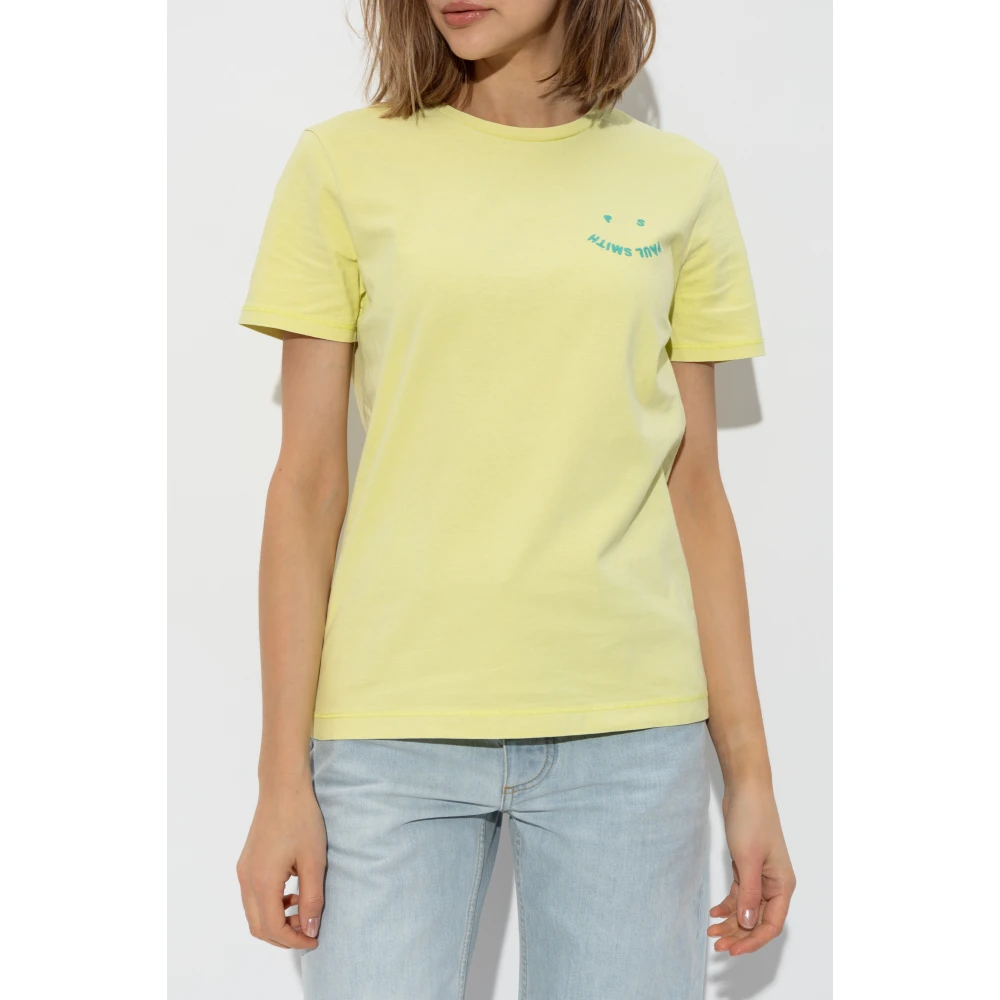 PS By Paul Smith T-shirt met geborduurd logo Yellow Dames