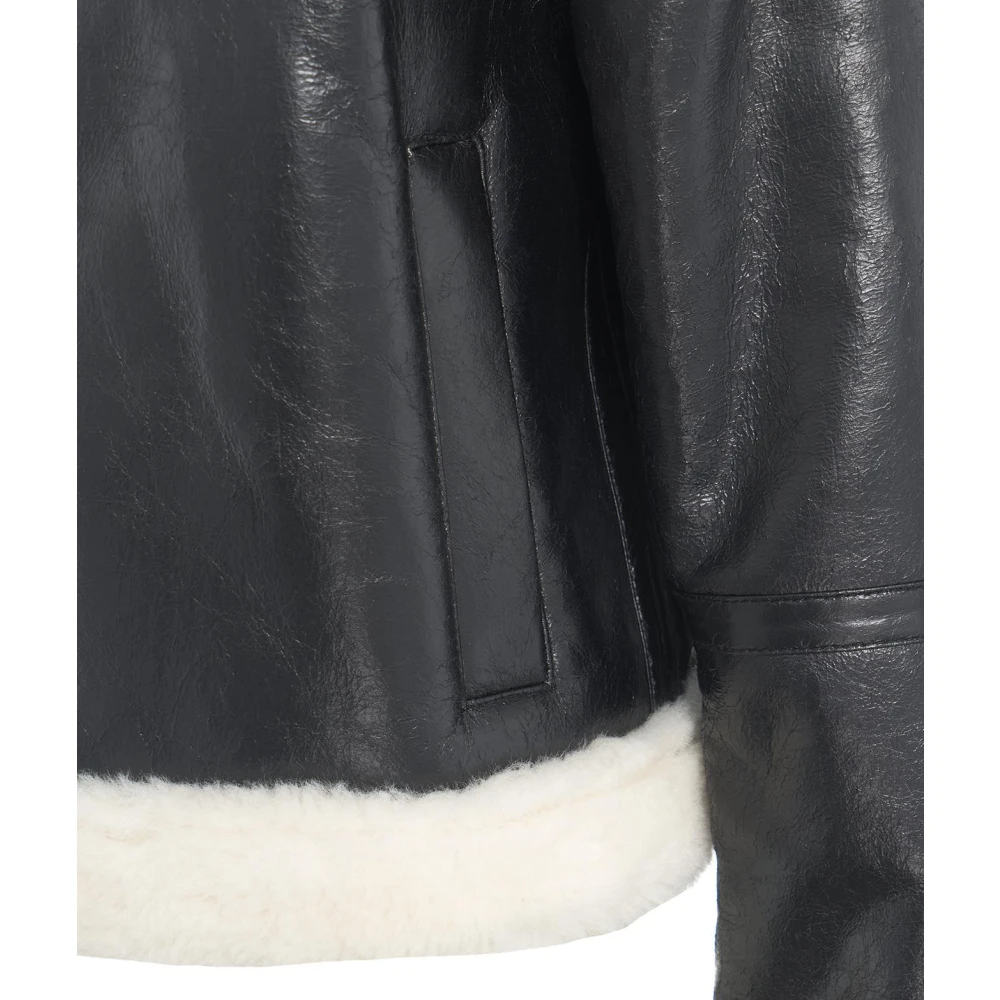 Stand Studio Chique Zwarte Aviator Jas Lorelle Black Dames