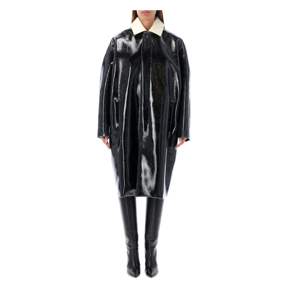 Philosophy di Lorenzo Serafini Lana Coated Overcoat Black Dames