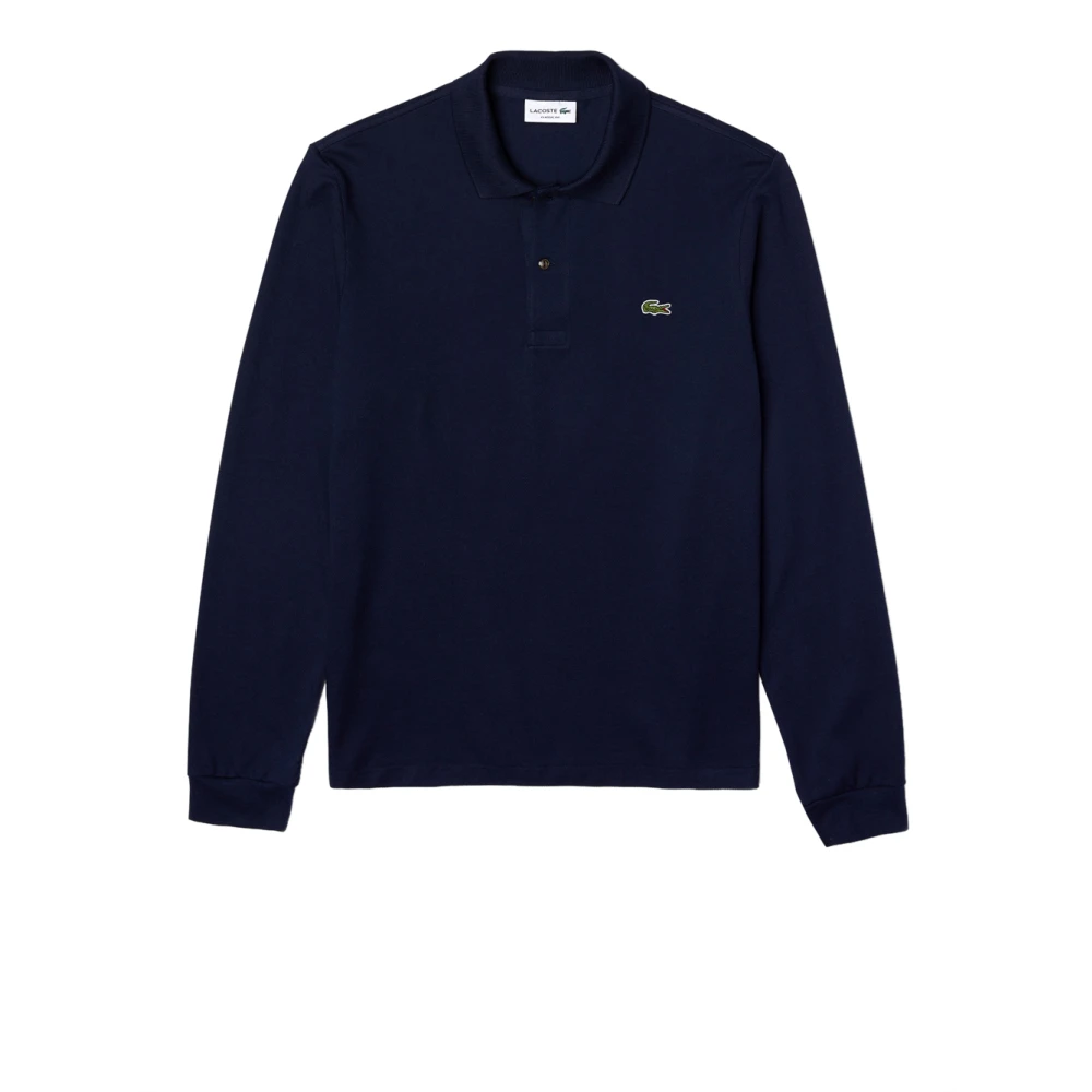 Lacoste Uomo Blu Polo A Maniche Lunghe In Cotone