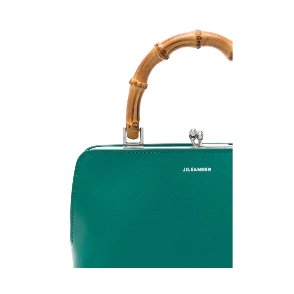 Jil Sander Smaragdgroene Kiss-Lock Handtas Green Dames