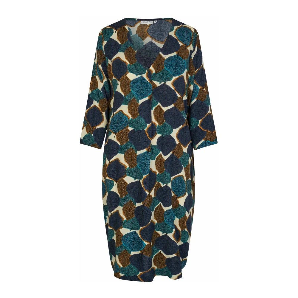 Masai Eenvoudige Jurk met 3 4 Mouwen Multicolor Dames